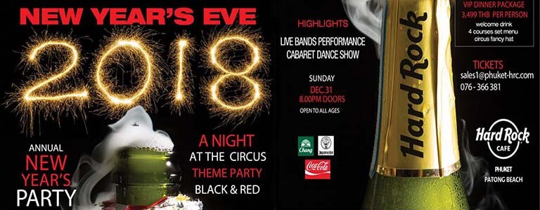 New Year Eve Party "A Night at The Circus" Hosted by Hard Rock Cafe Phuket 